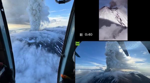 Un vulcan uriaș din Rusia a erupt după 470 de ani de inactivitate - VIDEO