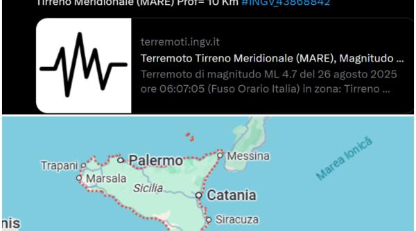Cutremur în sudul Italiei, în această dimineață. "Se legăna patul, la fel și candelabrul"