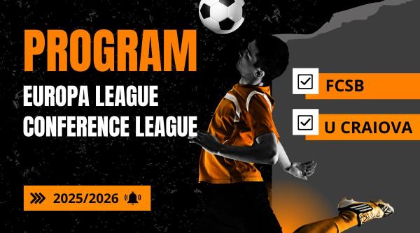 Programul meciurilor pe care FCSB și U Craiova urmează să le joace în Europa League, respectiv Conference League