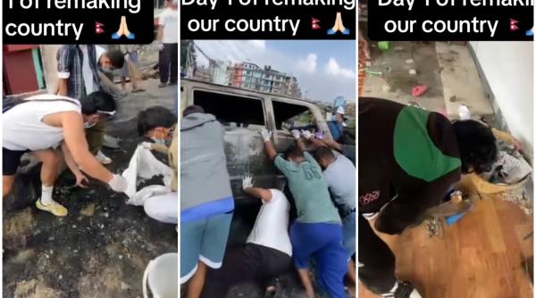 După ce au incendiat Parlamentul și mai multe clădiri oficiale, nepalezii se mobilizează și curăță străzile – VIDEO