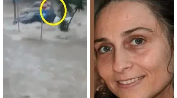 Momentul în care o femeie e luată de ape în Italia, de lângă mașină. Marianna era mama a trei copii