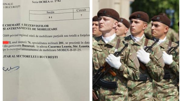Rezerviștii români, chemați în cazărmi imediat. Iată cum arată o citație și ce riscă cei care nu se prezintă