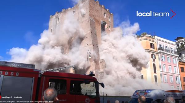 Muncitorul prins sub dărâmăturile de lângă Colloseum este român. Operațiune uriașă de salvare