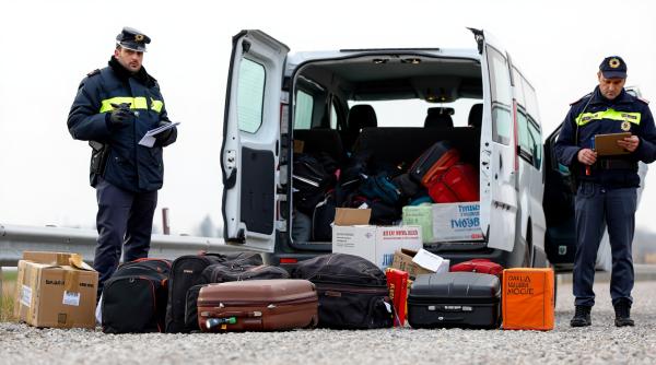 Dubă care transporta români spre țară, oprită de polițiști în Italia. Șoferul a încercat "să se spele" pe mâni, dar pasagerii au spus adevărul 