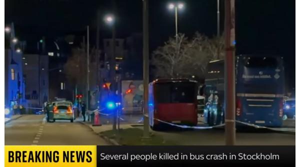 Pietoni ucişi de un autobuz în Suedia. Poliţia merge pe ipoteza unui accident