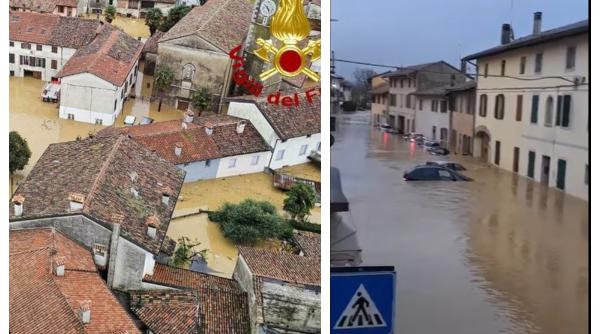 Inundații în Italia. Două persoane, dispărute. Un rău s-a revărsat, oamenii au urcat pe acoperișuri 