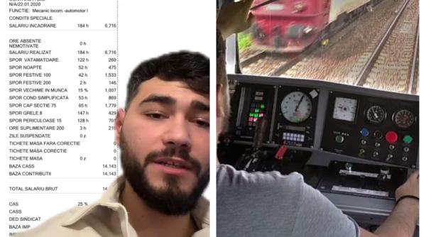 Un mecanic de locomotivă de la CFR și-a făcut public salariul: "Nu mai trebuie să plecați în străinătate, uitați cât se câștigă"