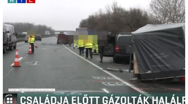 Un român și un polițist maghiar, uciși pe banda de urgență de pe autostrada M1, de un microbuz românesc