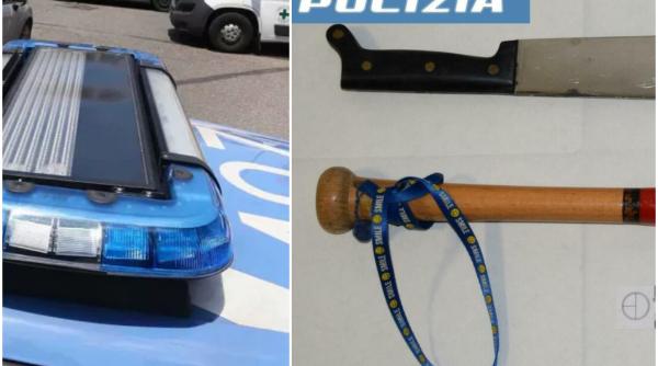 Un român din Italia și-a amenințat vecinii cu o bâtă de baseball și o macetă