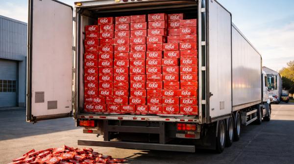 Lovitură dulce înainte de Paște: camion cu 12 tone de KitKat, jefuit în drum spre Polonia