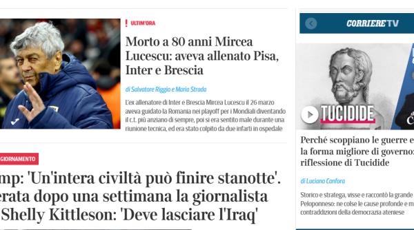 Moartea lui Lucescu, pe prima pagină în presa din Italia: "A construit o mentalitate de învingător"