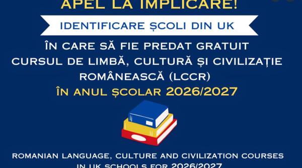 Cursuri gratuite de limba română în școlile din UK. Românii sunt rugați să identifice școli pentru găzduirea lor
