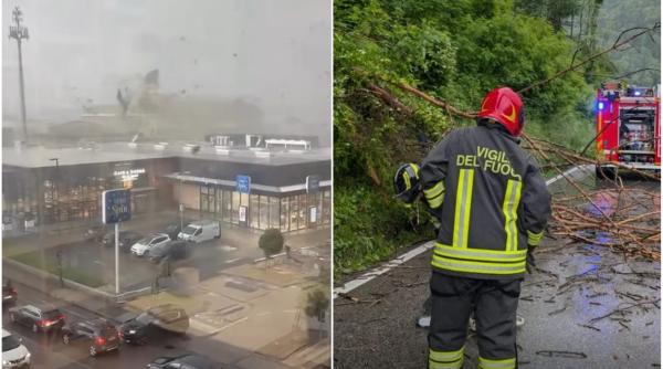 Furtună puternică într-o regiune din Italia: grindină și tornade. Pompierii au efectuat sute de intervenții
