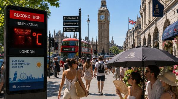 Record de temperatură în Marea Britanie. Cea mai călduroasă zi din istorie, azi, la Londra 
