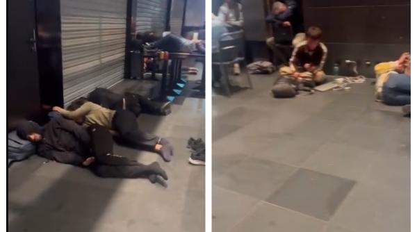 Imagini incredibile în timpul grevei din Belgia. Oamenii s-au culcat pe jos în aeroport, în așteptarea deblocării situației 