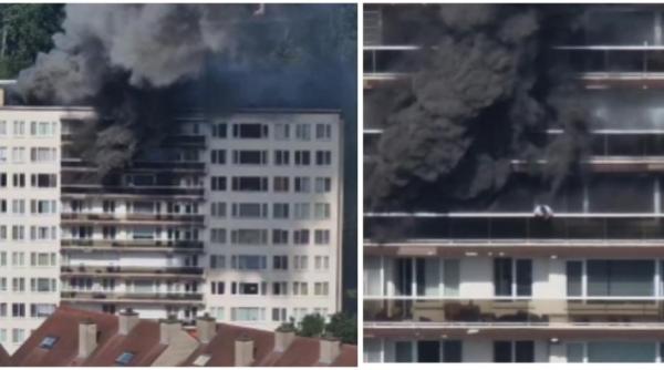 Mai mulți morți în Belgia, după ce un bloc de 10 etaje a luat foc. Cel puțin 200 de persoane locuiesc în ansamblu 