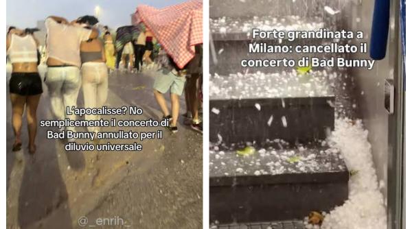 Zeci de spectatori răniți la un concert din Italia. Grindina de dimensiuni mari i-a lovit pe participanți 