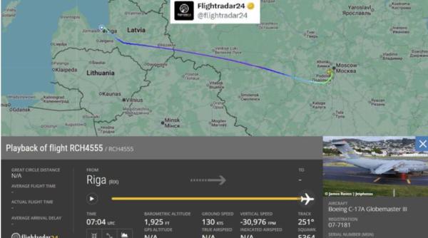 Un avion militar american a aterizat, marţi, pe aeroportul Vnukovo din Moscova. Reacția Kremlinului