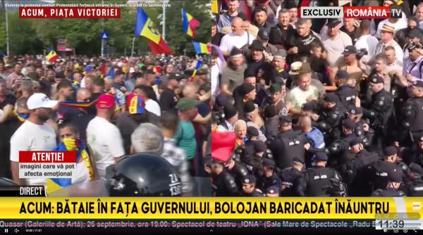 Update. Incidente la protestul din Piața Victoriei. Ciobanii s-au bătut cu jandarmii