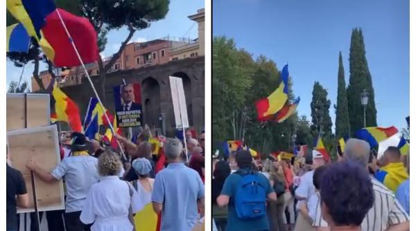 Proteste pentru Călin Georgescu la Roma și Londra. Românii din diaspora au ieșit în stradă la îndemnul lui George Simion 