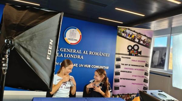 Copiii români din Londra au devenit prezentatori de știri pentru o zi, la Consulatul României